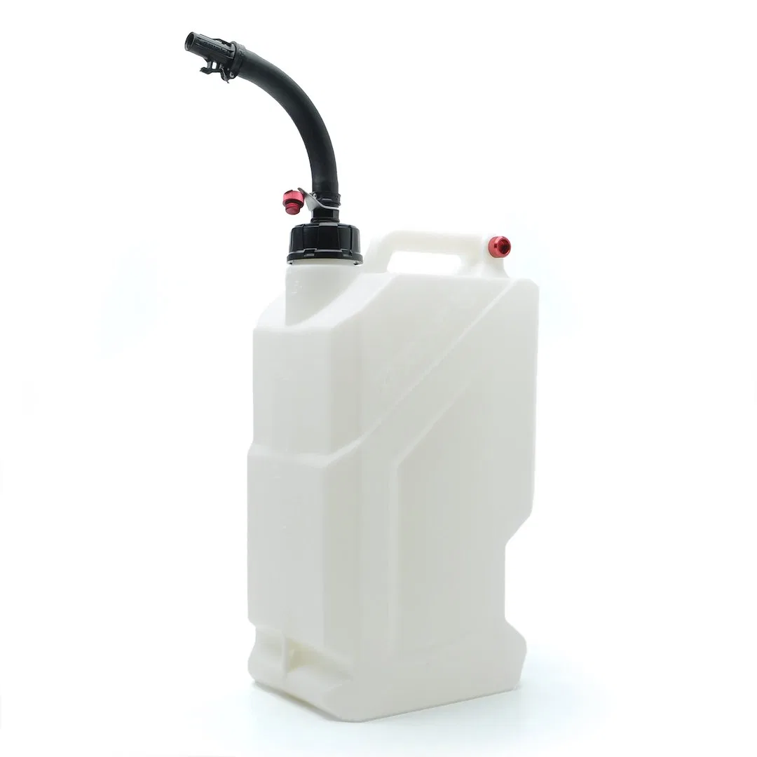 14210 – STKR CONCEPT Liquid Storage Container, White 5 Gallon Free Standing HDPE Plastic With Black Hose Bender Spout...